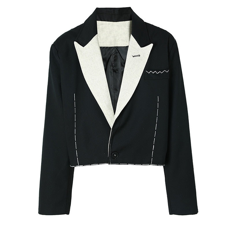 Women Black Short Blazer